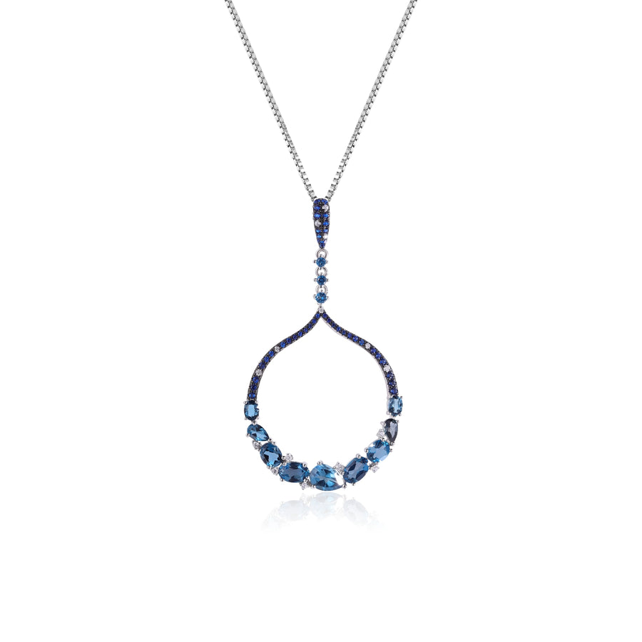 London Blue Circle Necklace